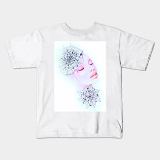 pink blue fashion illustration Kids T-Shirt